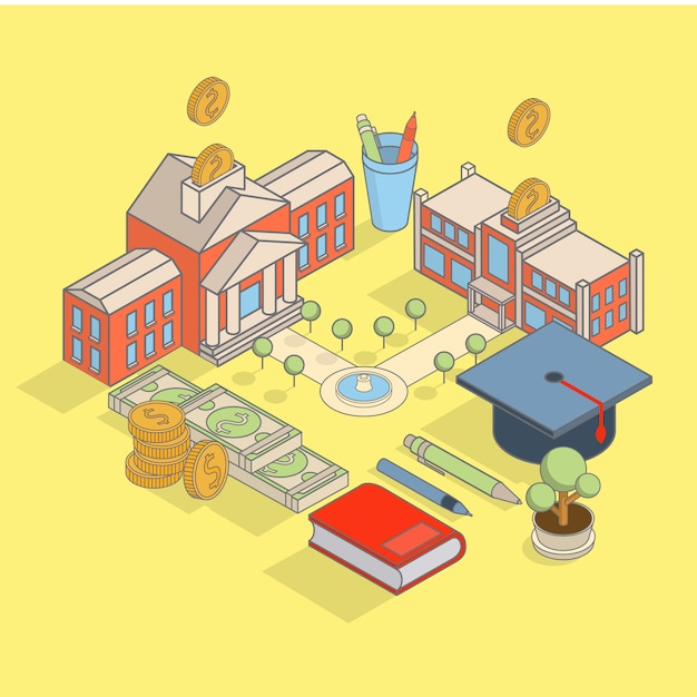 A visual representation of different types of educational expenses such as tuition fees, accommodation and books.