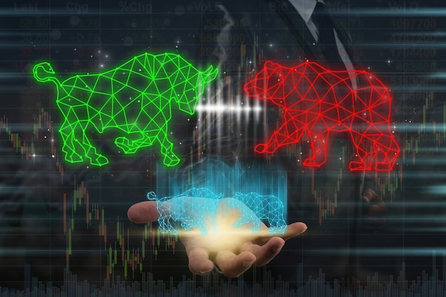 A comparative graph showing the performance of technology stocks versus healthcare stocks during periods of GDP growth slowdown.