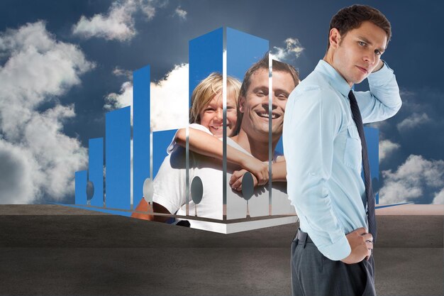 A split image contrasting a family happily moving into a new home purchase (left side) with business professionals confidently discussing growth in a modern office setting (right side), symbolizing the dual consumer and business benefits of potential interest rate cuts.