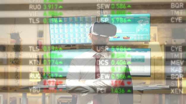A split-screen image. On one side, a brightly lit, modern cryptocurrency exchange office. On the other side, a person meticulously reviewing a complex regulatory document.