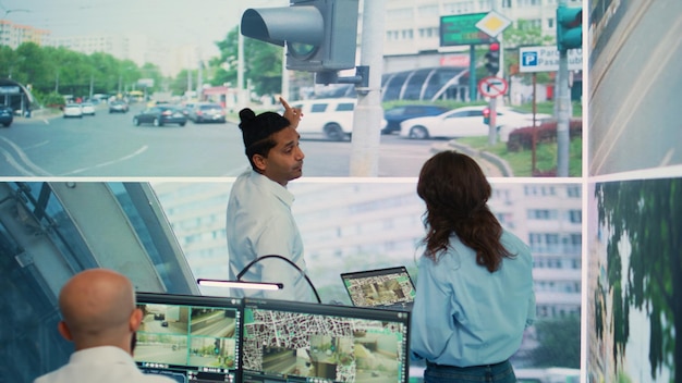 A split-screen showing diverse sectors: a tech company's headquarters, an energy production site, a retail store, and a healthcare facility, representing the breadth of earnings insights.