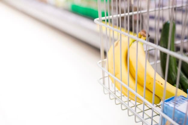 A close-up image of a shopping cart filled with groceries, with price tags that appear slightly higher than usual. The image should represent the increased cost of everyday goods due to inflation.