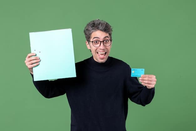 A person holding stock certificates with a very joyful expression.