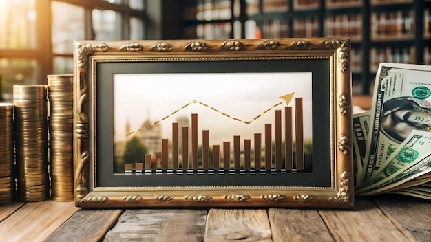 A graph showing the historical dividend payouts of a Dividend Aristocrat company over the past 25 years, consistently increasing year after year.